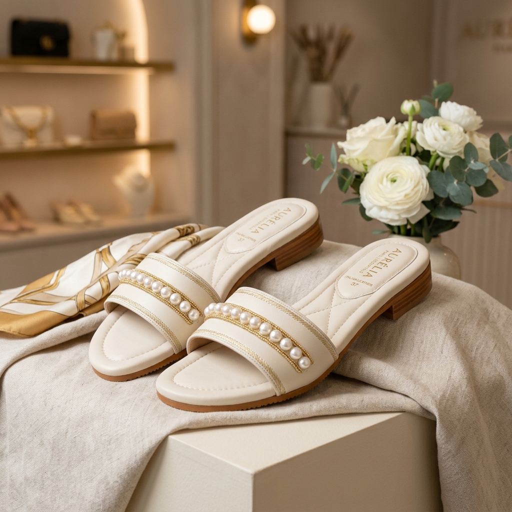 Pearl Luxe Embellished Slipper